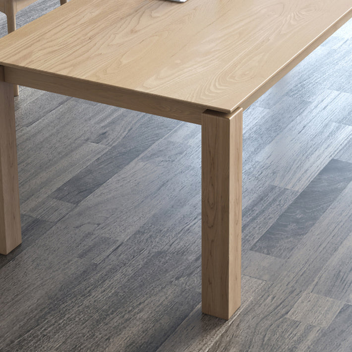 Rectángulo 4 patas Mesa de comedor de mediados de siglo Mesa fija de madera sólida para cocina