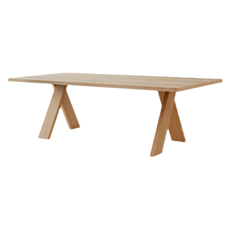 Table à manger rectangulaire industrielle table en bois massif en bois avec 4 jambes