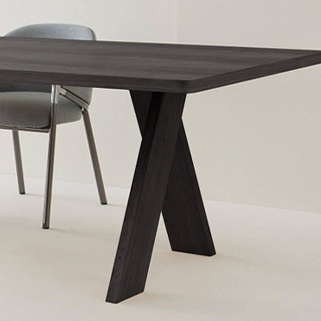 Table à manger rectangulaire industrielle table en bois massif en bois avec 4 jambes