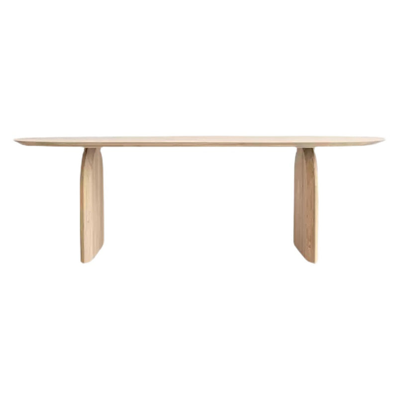 Oval Solid Wood Dining Table Simplicity Double Pedestal Dinette Table for Dining Room
