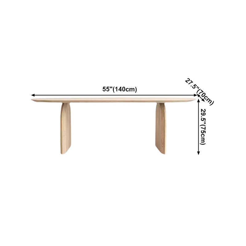 Oval Solid Wood Dining Table Simplicity Double Pedestal Dinette Table for Dining Room