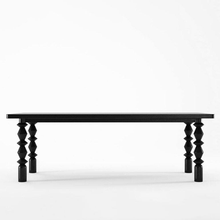 Mesa de comedor informal rectángulo Mesa fija de madera maciza para restaurante