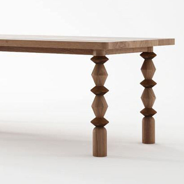 Mesa de comedor informal rectángulo Mesa fija de madera maciza para restaurante