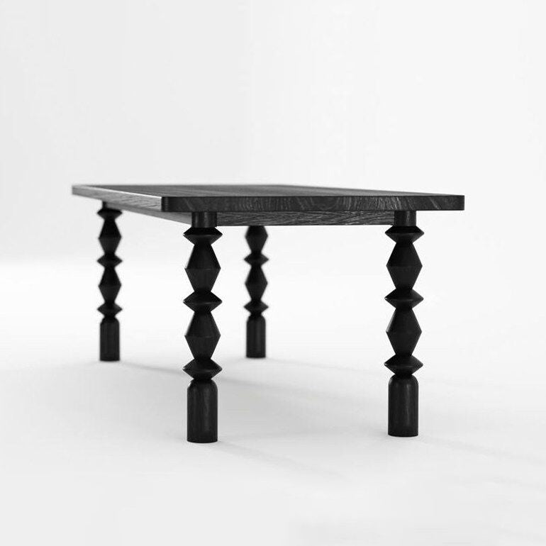 Mesa de comedor informal rectángulo Mesa fija de madera maciza para restaurante