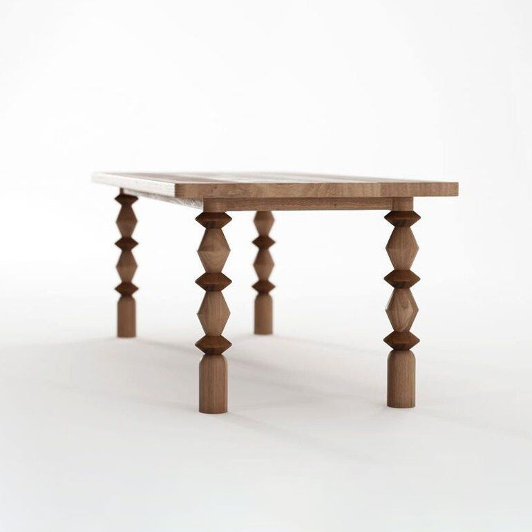 Mesa de comedor informal rectángulo Mesa fija de madera maciza para restaurante