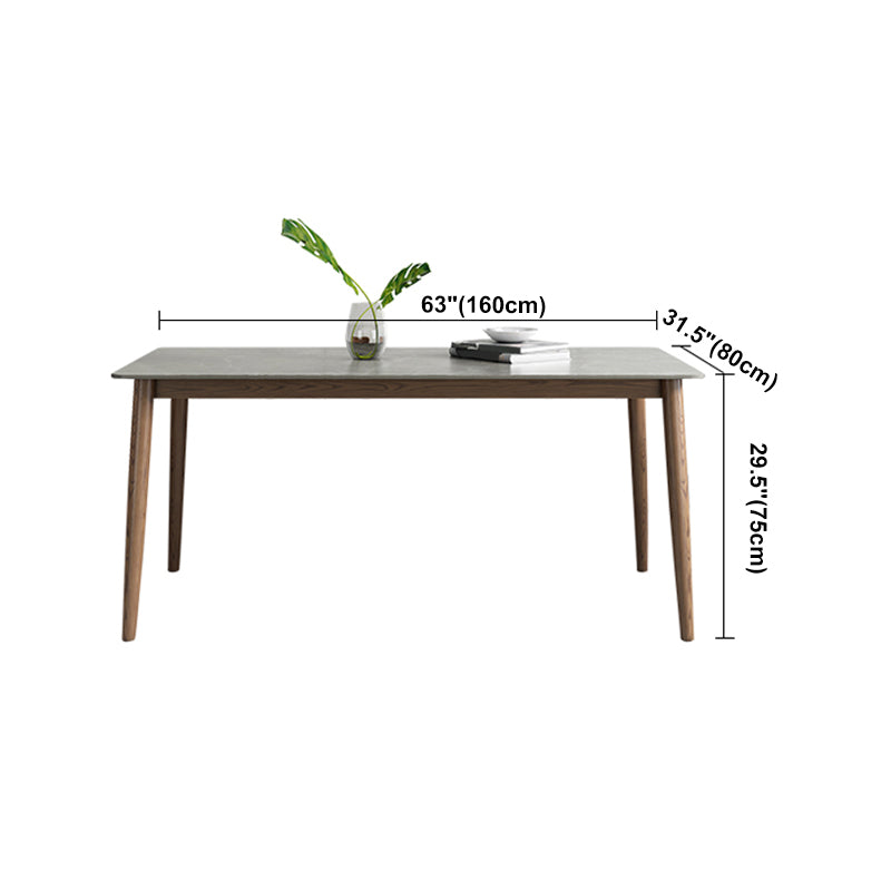 Medieval Modern Grey Table Rectangle Sintered Stone Table with 4 Legs for Restaurant