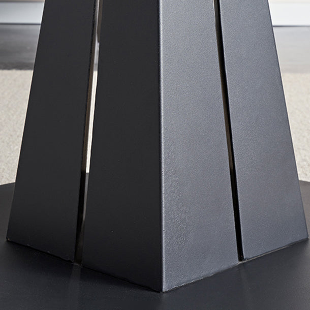 Mesa de comedor redonda extensible Mesa de piedra sinterizada moderna con base de pedestal de metal