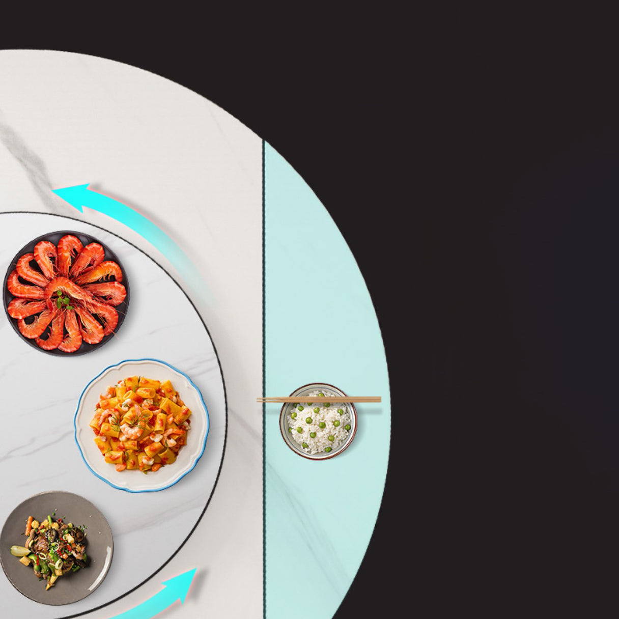 Nordic 1/4/5/6/7/9 Pieces Dining Set Stone Round Table and Leather Chairs Dinette Set