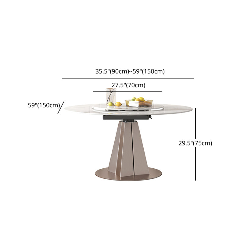 Nordic 1/4/5/6/7/9 Pieces Dining Set Stone Round Table and Leather Chairs Dinette Set