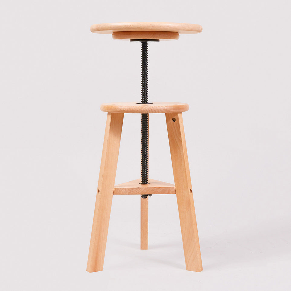 Adjustable Counter Bar Stool Contemporary Armless Wood Bar Stool for Painting Studio
