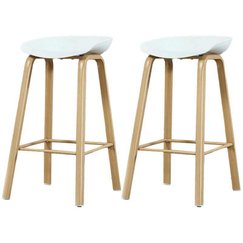 Iron Scandinavian Style Counter Stools Backless Bar Stools with Bucket Seat