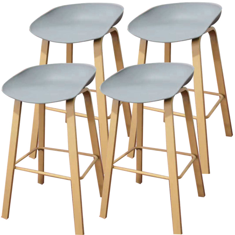 Iron Scandinavian Style Counter Stools Backless Bar Stools with Bucket Seat