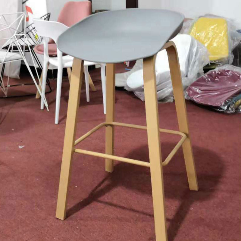Iron Scandinavian Style Counter Stools Backless Bar Stools with Bucket Seat