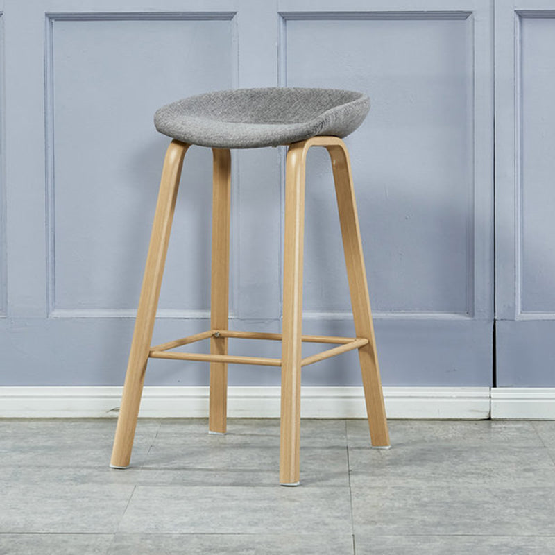 Iron Scandinavian Style Counter Stools Backless Bar Stools with Bucket Seat