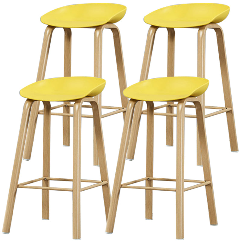Iron Scandinavian Style Counter Stools Backless Bar Stools with Bucket Seat