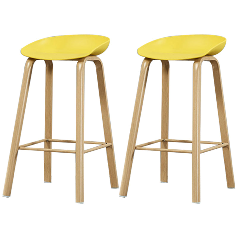 Iron Scandinavian Style Counter Stools Backless Bar Stools with Bucket Seat