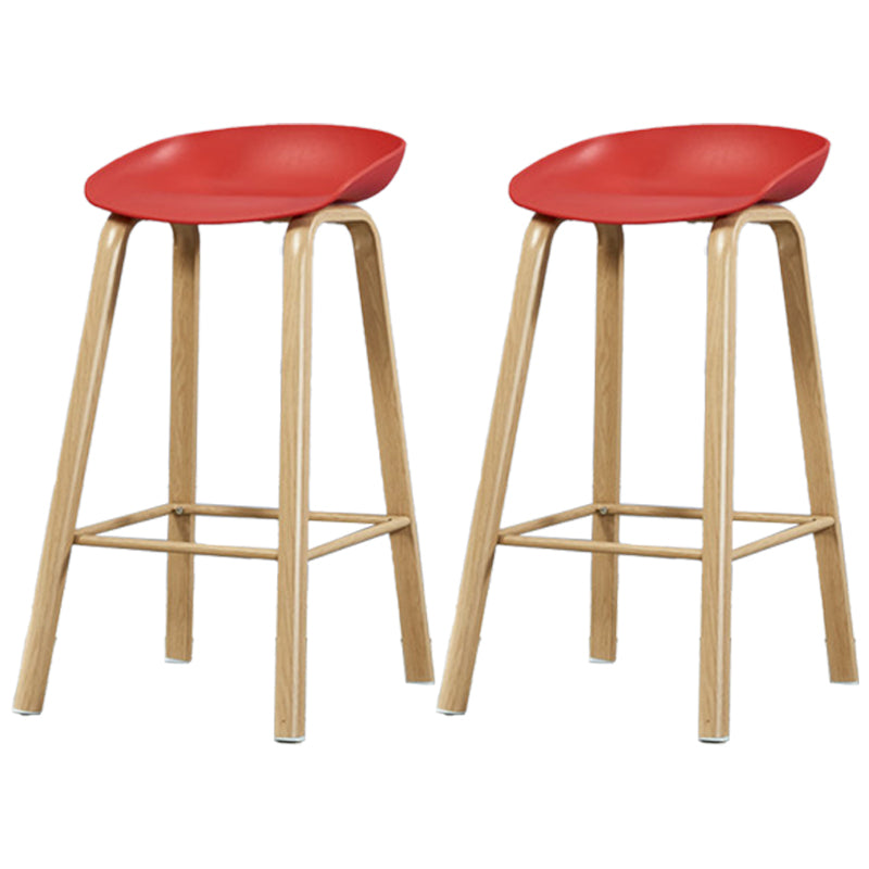 Iron Scandinavian Style Counter Stools Backless Bar Stools with Bucket Seat