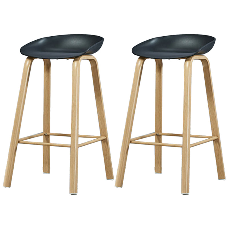 Iron Scandinavian Style Counter Stools Backless Bar Stools with Bucket Seat