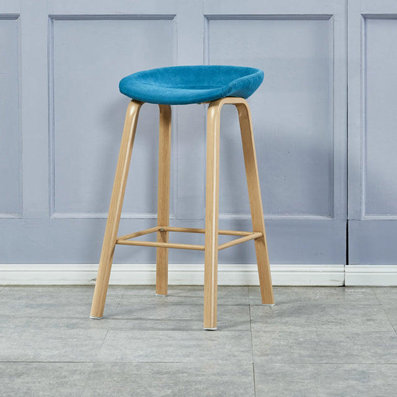 Iron Scandinavian Style Counter Stools Backless Bar Stools with Bucket Seat