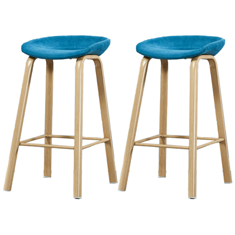 Iron Scandinavian Style Counter Stools Backless Bar Stools with Bucket Seat