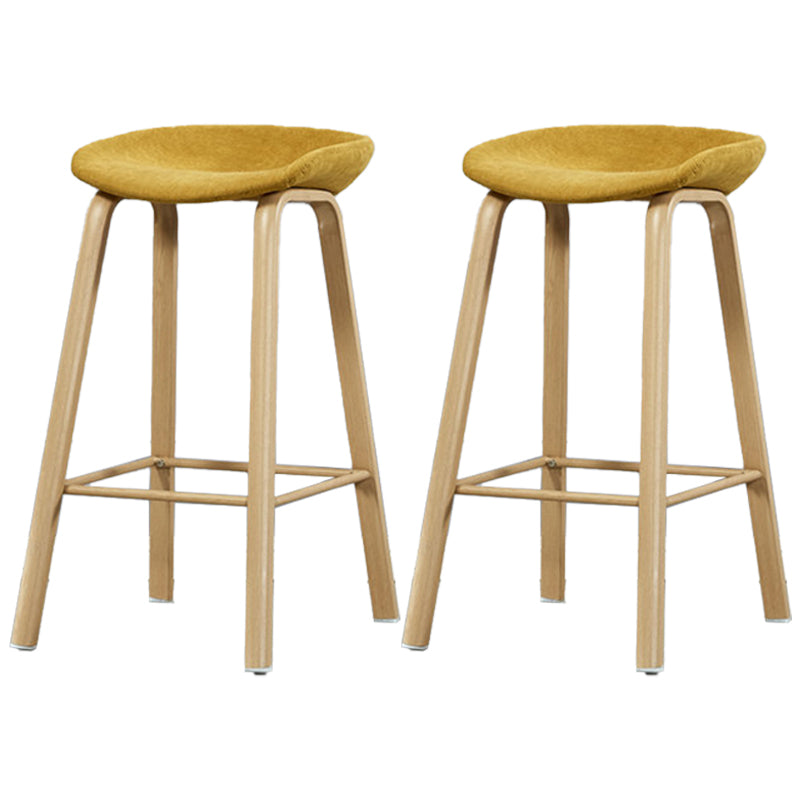 Iron Scandinavian Style Counter Stools Backless Bar Stools with Bucket Seat