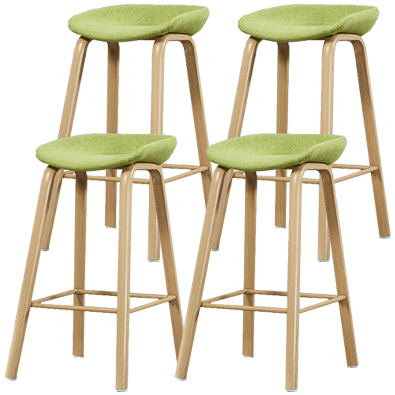 Iron Scandinavian Style Counter Stools Backless Bar Stools with Bucket Seat