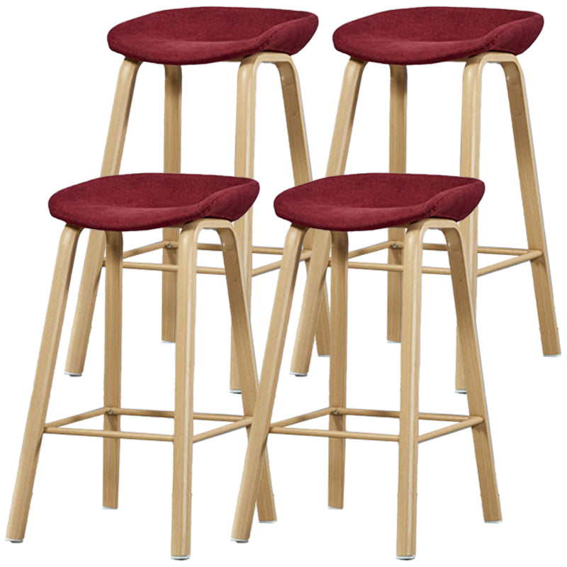 Iron Scandinavian Style Counter Stools Backless Bar Stools with Bucket Seat