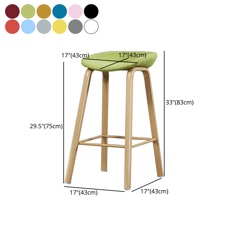 Iron Scandinavian Style Counter Stools Backless Bar Stools with Bucket Seat