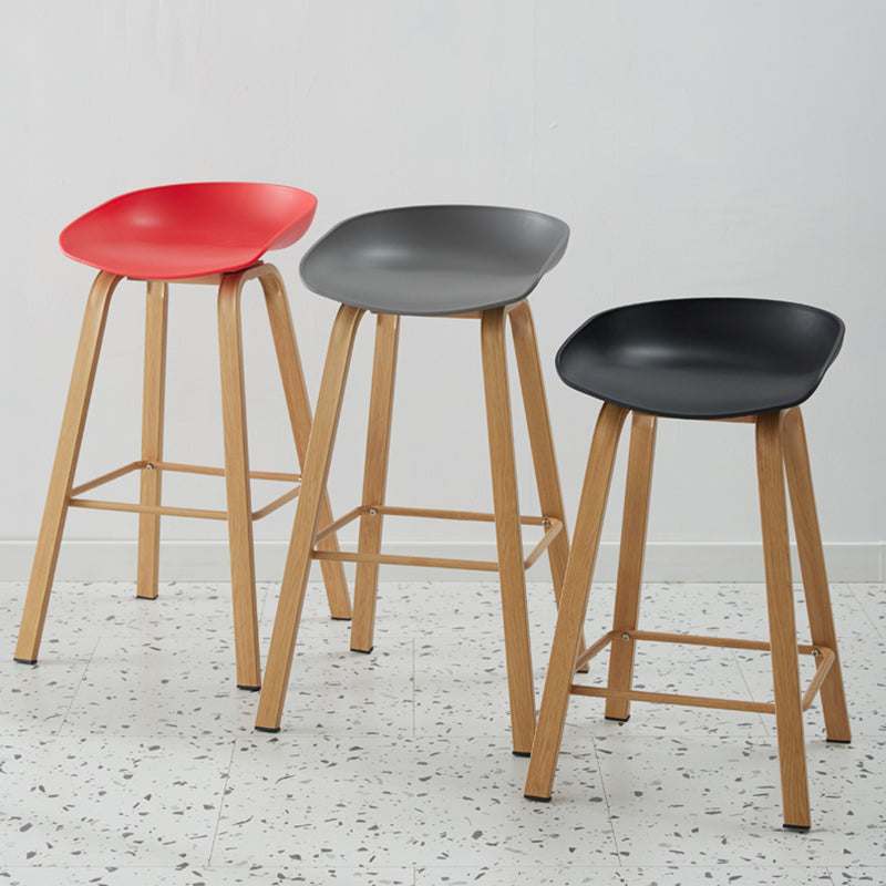 Scandinavian Style Bar-stool with Metal Legs Counter Stool for Kitchen Bar