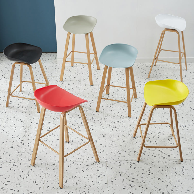 Scandinavian Style Bar-stool with Metal Legs Counter Stool for Kitchen Bar
