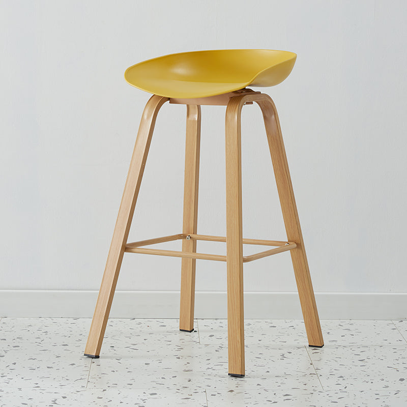 Scandinavian Style Bar-stool with Metal Legs Counter Stool for Kitchen Bar