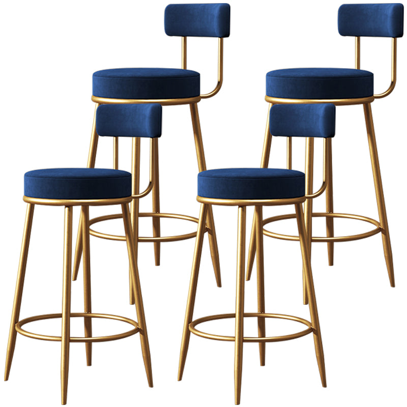 Scandinavian Style Bar Stool Metal Legs Round Seat Counter Stool for Kitchen Bar