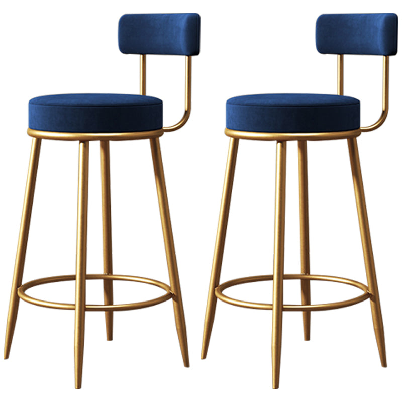 Scandinavian Style Bar Stool Metal Legs Round Seat Counter Stool for Kitchen Bar