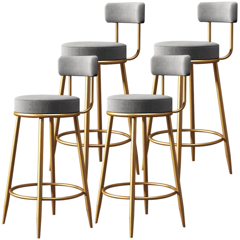 Scandinavian Style Bar Stool Metal Legs Round Seat Counter Stool for Kitchen Bar