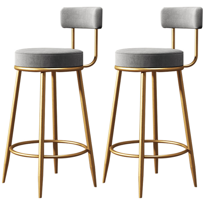 Scandinavian Style Bar Stool Metal Legs Round Seat Counter Stool for Kitchen Bar