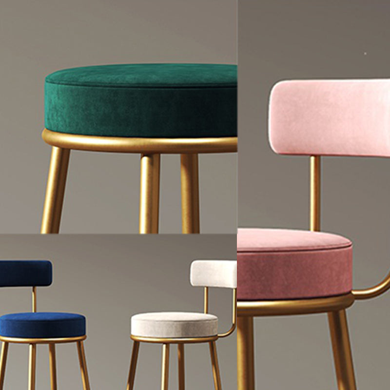 Scandinavian Style Bar Stool Metal Legs Round Seat Counter Stool for Kitchen Bar