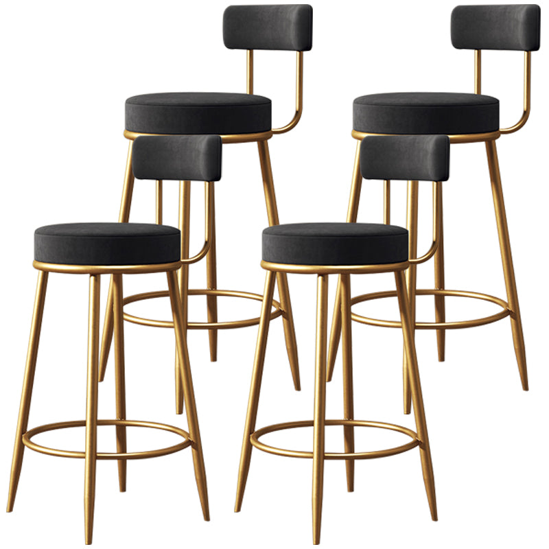 Scandinavian Style Bar Stool Metal Legs Round Seat Counter Stool for Kitchen Bar