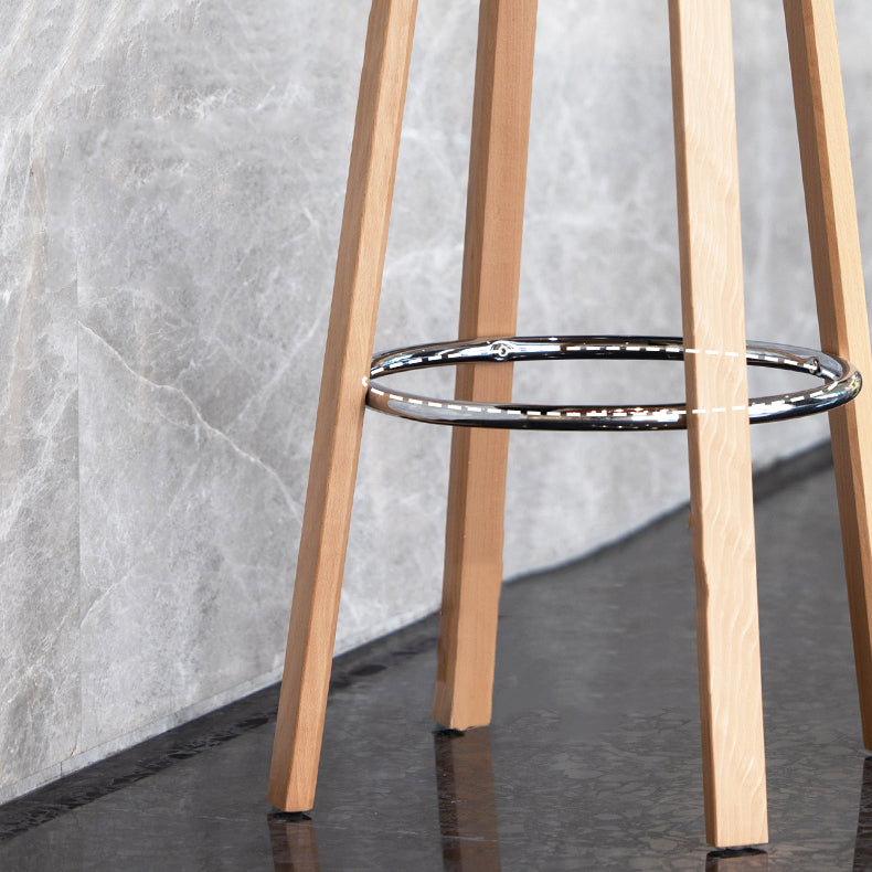 Taburete de bar contemporáneo, taburete de bar sin brazos de plástico con base de madera