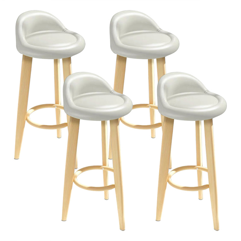 Contemporary Solid Wood Barstool Indoor Bar Stool with Cushion and Low Back