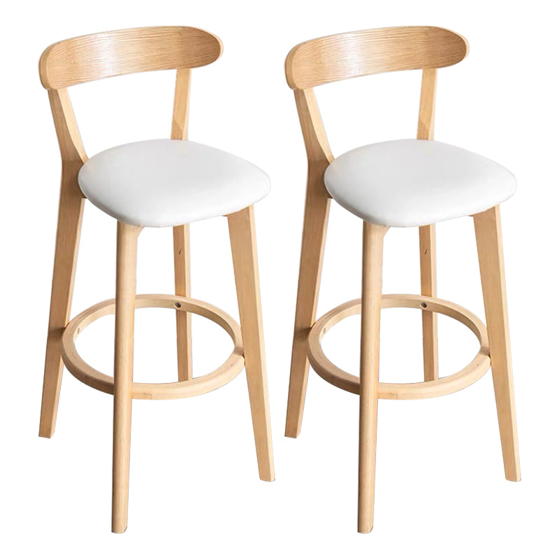Contemporary Solid Wood Barstool Indoor Bar Stool with Cushion and Low Back
