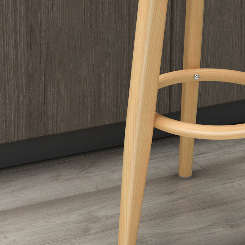 Contemporary Solid Wood Barstool Indoor Bar Stool with Cushion and Low Back