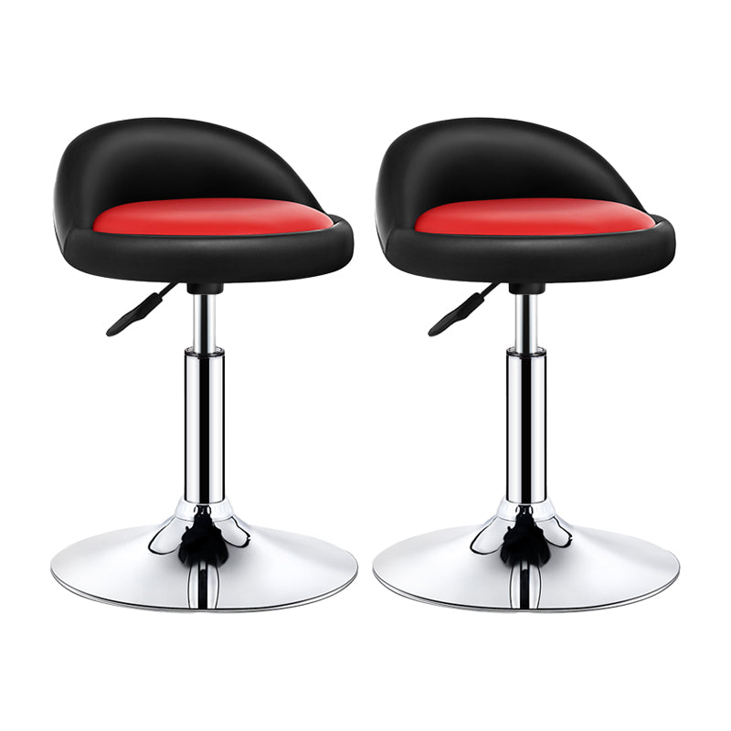 Modern Armless Backrest Counter Stool Steel Bedroom Bar Stool with Cushion