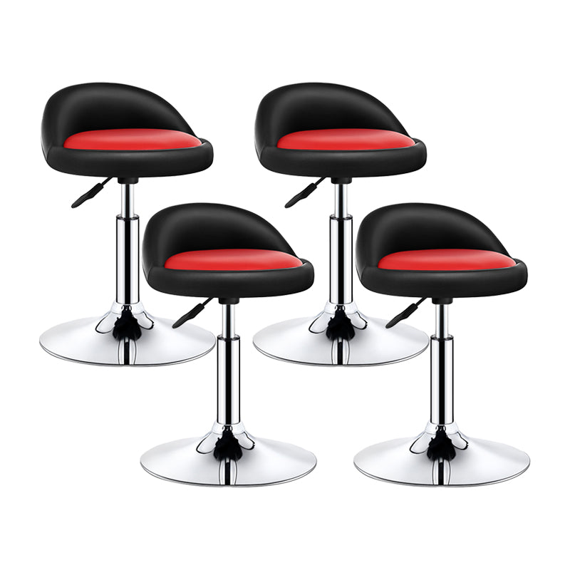 Modern Armless Backrest Counter Stool Steel Bedroom Bar Stool with Cushion