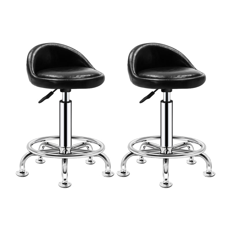 Modern Armless Backrest Counter Stool Steel Bedroom Bar Stool with Cushion