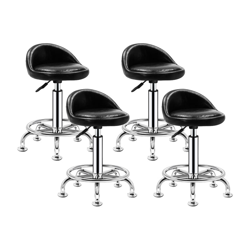 Modern Armless Backrest Counter Stool Steel Bedroom Bar Stool with Cushion