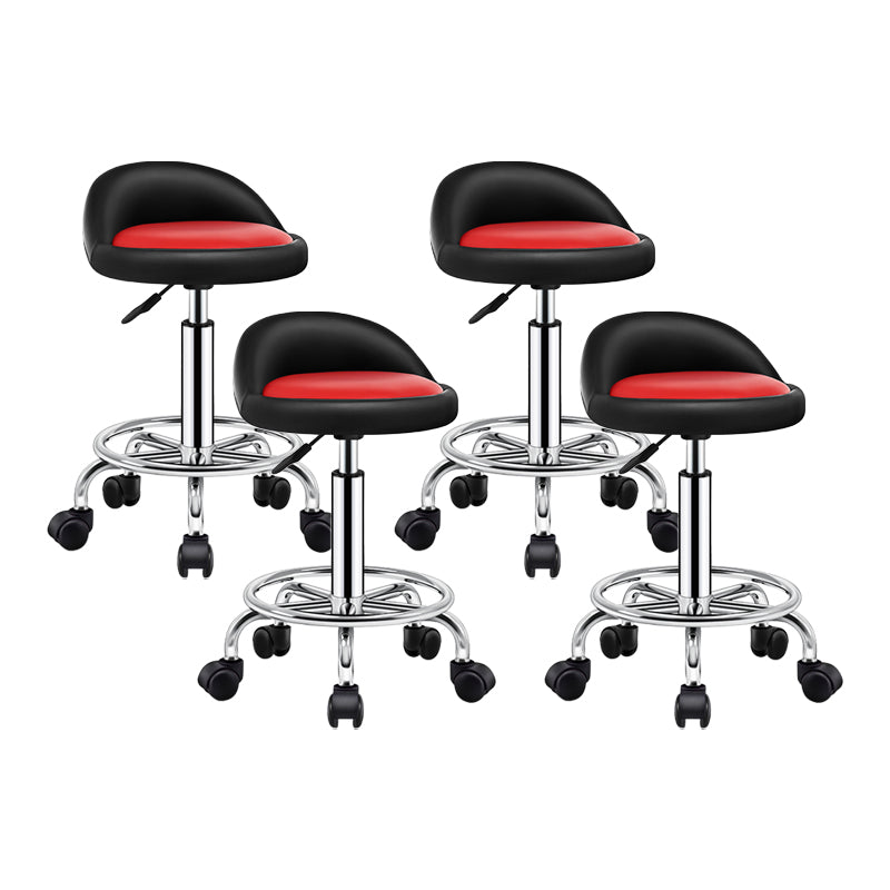 Modern Armless Backrest Counter Stool Steel Bedroom Bar Stool with Cushion