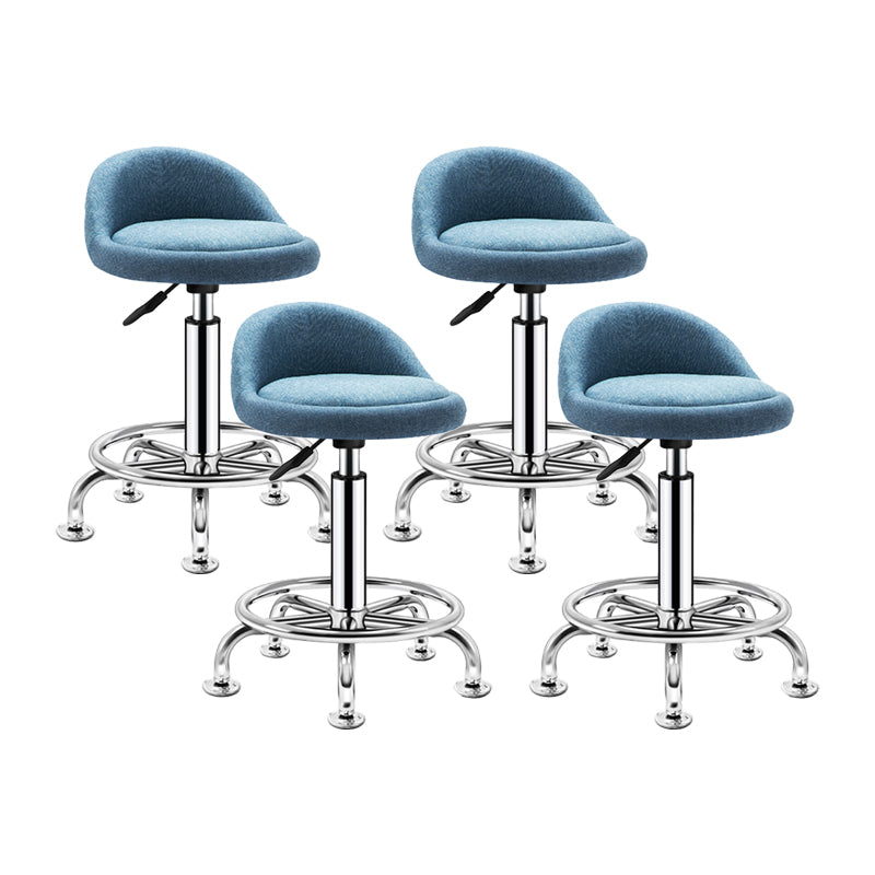 Modern Armless Backrest Counter Stool Steel Bedroom Bar Stool with Cushion