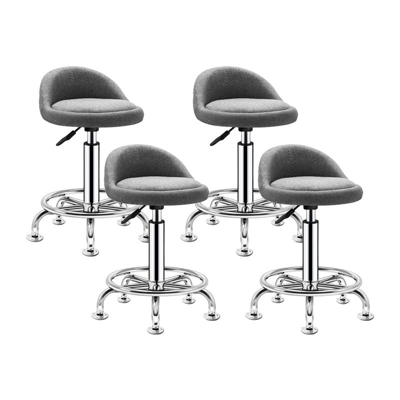 Modern Armless Backrest Counter Stool Steel Bedroom Bar Stool with Cushion