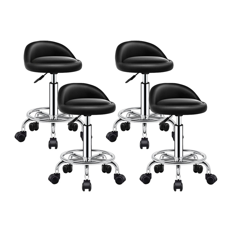 Modern Armless Backrest Counter Stool Steel Bedroom Bar Stool with Cushion