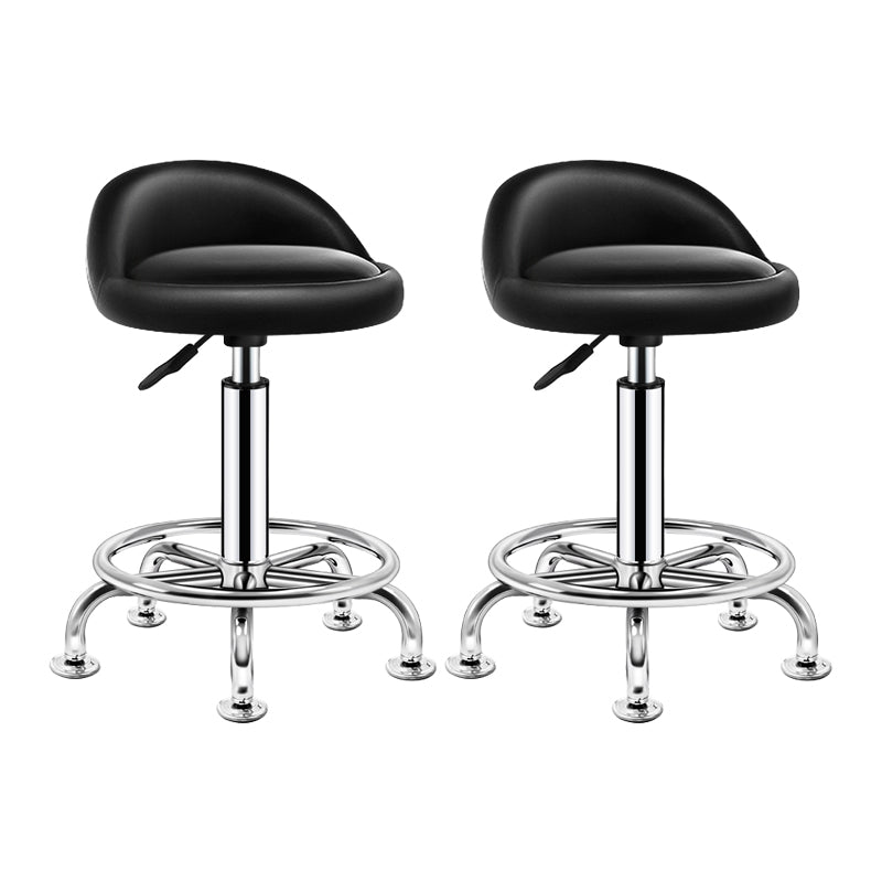Modern Armless Backrest Counter Stool Steel Bedroom Bar Stool with Cushion
